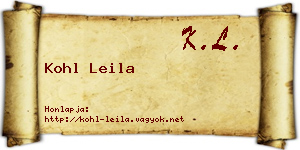 Kohl Leila névjegykártya
